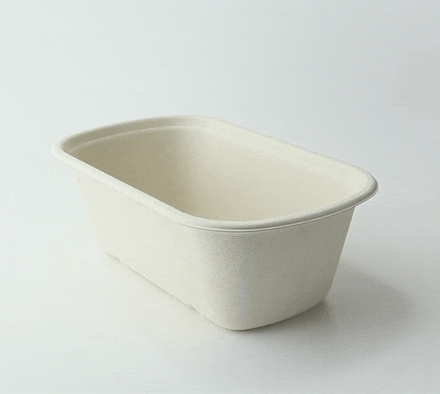 Contenitore rettangolare marrone in polpa di cellulosa - 1200 ml - 23 cm x 13,5 cm x 7,7 cm - 250 unità
