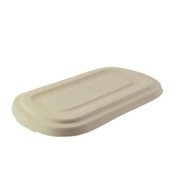 Coperchio rettangolare marrone in polpa di cellulosa - 26,9 cm x 13,9 cm x 1,6 cm - Compatibile con 210APUREC1000BR, 210APUREC1200BR, 210APUREC750BR - 250 unità