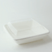 Insalatiera quadrata bianca in polpa di cellulosa senza coperchio - 750 ml - 19,5 cm x 19,5 cm x 4,5 cm - 300 unità