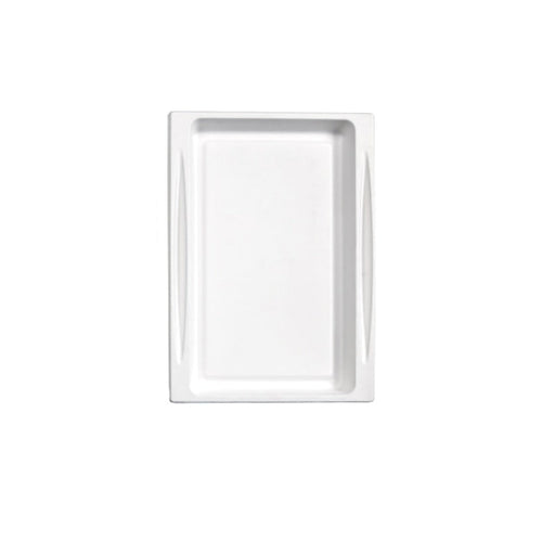 Vassoio rettangolare bianco in polpa di cellulosa "Atlas" formato 1/2 - 27,2 cm x 19,3 cm x 1,9 cm - 100 unità
