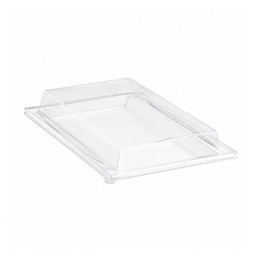 Coperchio in PET trasparente per vassoio "Atlas" - 27,2 cm x 19,3 cm x 3,3 cm - 100 unità - Rif. 210APUTRPL13