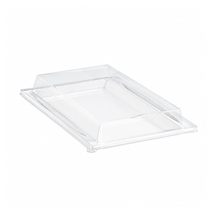 Coperchio in PET trasparente per vassoio "Atlas" - 27,2 cm x 19,3 cm x 3,3 cm - 100 unità - Rif. 210APUTRPL13