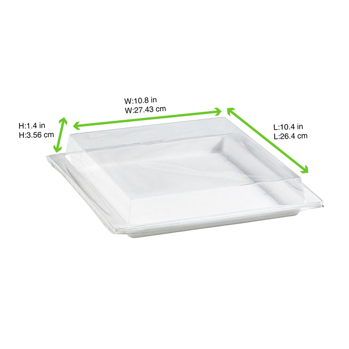 Coperchio in PET trasparente per vassoio "Atlas" - 27,5 cm x 26,5 cm x 3,3 cm - Compatibile con 210APUTRP3 - 100 unità