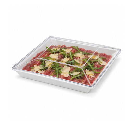 Coperchio in PET trasparente - 28 cm x 28 cm x 4 cm - Compatibile con 210AQ2727 - 60 unità