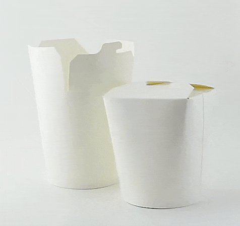 Contenitore in cartone bianco a base rotonda con chiusura a fessura - 550 ml - Ø 8 cm - H 9,3 cm - 500 unità