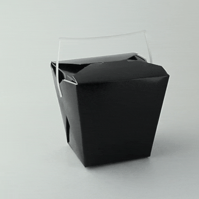 Scatola quadrata in cartone nero con manico rotondo - 750 ml - 10 cm x 9,3 cm x 10,4 cm - 450 unità