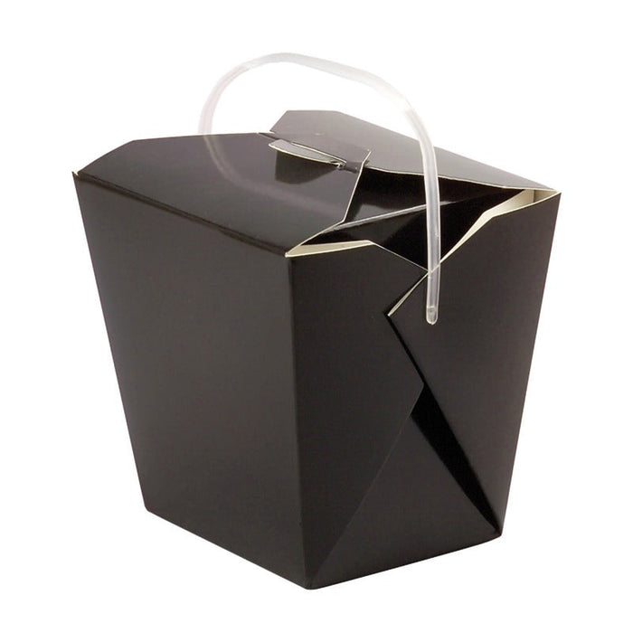 Scatola quadrata in cartone nero con manico rotondo - 750 ml - 10 cm x 9,3 cm x 10,4 cm - 450 unità