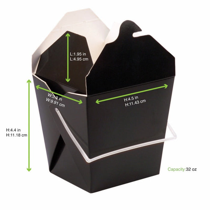 Scatola quadrata in cartone nero con manico rotondo - 950 ml - 10 cm x 10 cm x 11 cm - 450 unità - dimensions