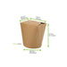 Contenitore in cartone kraft a base rotonda con chiusura a fessura - 1000 ml - Ø 11,1 cm - H 12 cm - 500 unità - dimensions