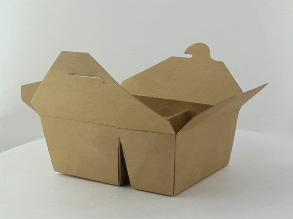 Contenitore per pasti in cartone kraft a 2 scomparti - 1090 ml - 21,4 cm x 16 cm x 4,7 cm - 200 unità
