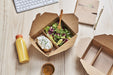 Contenitore per pasti in cartone kraft a 2 scomparti - 1040 ml - 16,8 cm x 13,5 cm x 6,5 cm - 200 unità