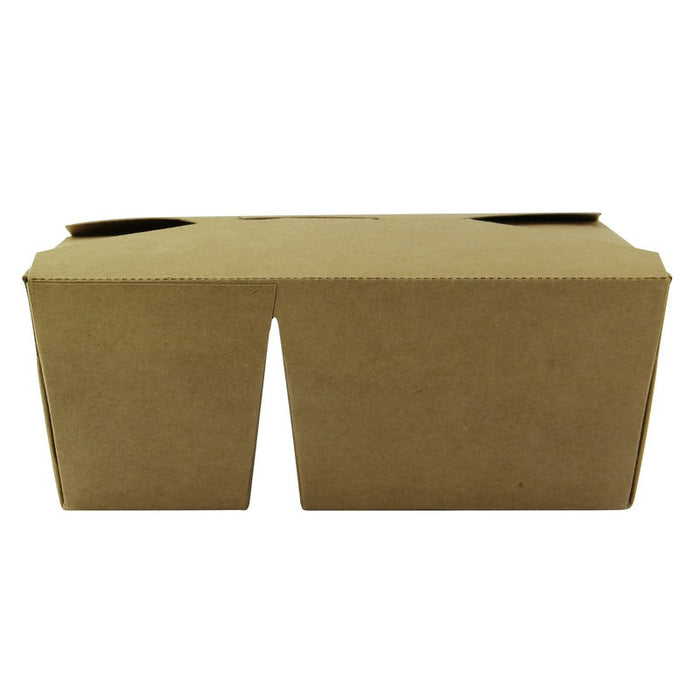 Contenitore per pasti in cartone kraft a 2 scomparti - 1040 ml - 16,8 cm x 13,5 cm x 6,5 cm - 200 unità