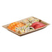 Piatto rettangolare in foglia di palma ad angoli retti - 24 cm x 16 cm x 3 cm - 60 unità