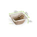 Coppetta quadrata in foglia di palma - 35 ml - 6,3 cm x 6,3 cm x 3,3 cm - 300 unità - dimensions