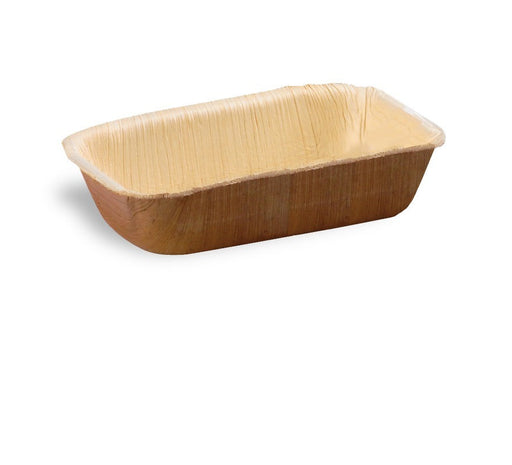 Ciotola rettangolare in foglia di palma - 13 cm x 6,5 cm x 3 cm - 200 unità