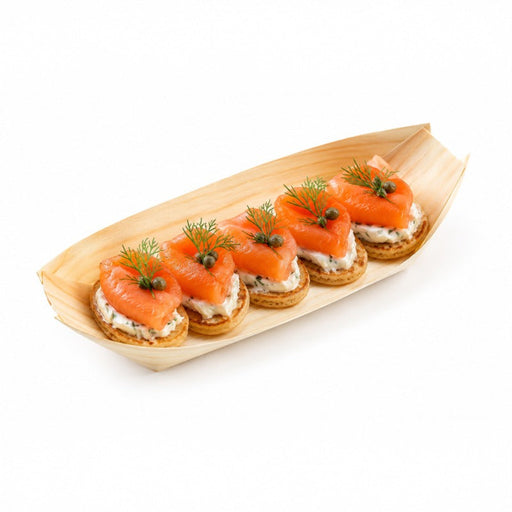 Vaschetta a barchetta in legno - 24,5 cm x 11,5 cm x 2,7 cm - 500 unità