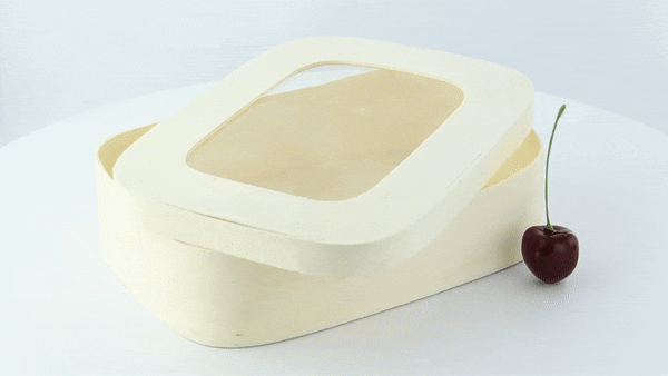 Scatola rettangolare in legno con coperchio a finestra - 800 ml - 18 cm x 13 cm x 5 cm - 25 unità