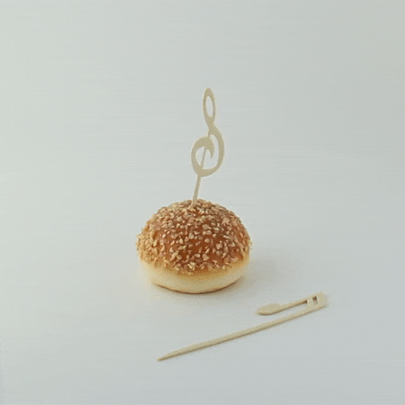 Stecchino in bambù con decoro musica - 12 cm - 1000 unità