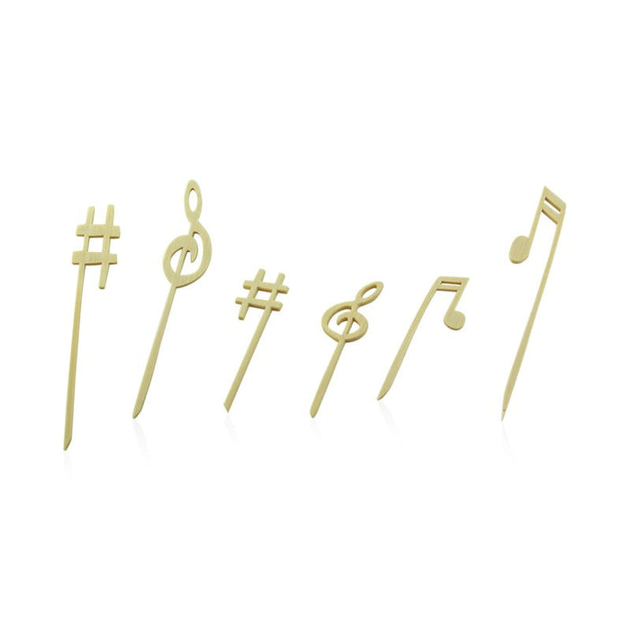 Stecchino in bambù con decoro musica - 12 cm - 1000 unità