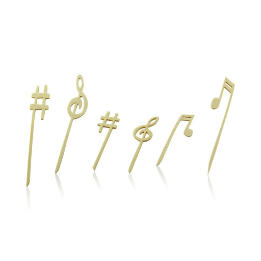 Stecchino in bambù con decoro musica - 9 cm - 1000 unità