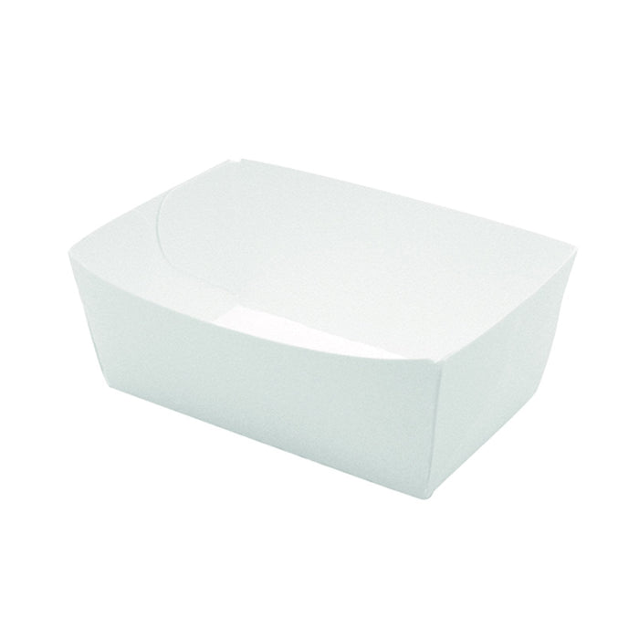 Vaschetta in cartone bianco - 500 ml - 12 cm x 7 cm x 4,3 cm - 250 unità