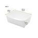 Vaschetta in cartone bianco - 850 ml - 15 cm x 9 cm x 5 cm - 250 unità - dimensions
