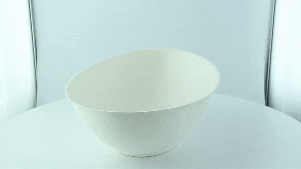 Ciotola ovale bianca in polpa di cellulosa "BioNChic" - 1500 ml - 27 cm x 16,5 cm x 7,7 cm - 100 unità