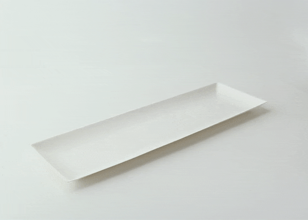 Piatto rettangolare bianco in polpa di cellulosa "BioNChic" - 27 cm x 9 cm - 100 unità