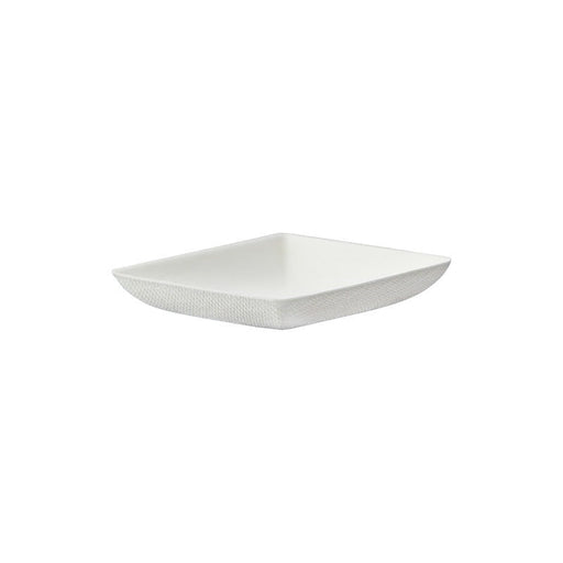 Piatto quadrato bianco in polpa di cellulosa "BioNChic" finger food - 6,5 cm x 6,5 cm - 300 unità