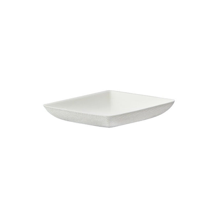 Piatto quadrato bianco in polpa di cellulosa "BioNChic" finger food - 6,5 cm x 6,5 cm - 300 unità