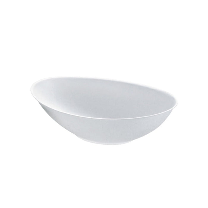 Ciotola ovale bianca in polpa di cellulosa "BioNChic" - 750 ml - 22,5 cm x 13,5 cm x 5,5 cm - 250 unità