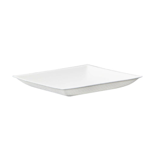 Piatto quadrato bianco in polpa di cellulosa "BioNChic" - 9 cm x 9 cm - 100 unità