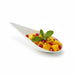 Contenitore finger food bianco in polpa di cellulosa a forma di goccia "Drop" - 10,5 cm x 5,2 cm x 3 cm - 300 unità