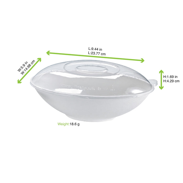 Coperchio in PET trasparente "BioNChic" - 24 cm x 15 cm x 4,3 cm - Compatibile con 210BCHIC1000, 210BCHIC1000BR, 210BCHIC1000BRF - 250 unità