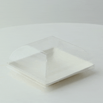Coperchio in PET trasparente "BioNChic" - 9,1 cm x 9,1 cm x 3,6 cm - Compatibile con 210BCHIC99F - 100 unità