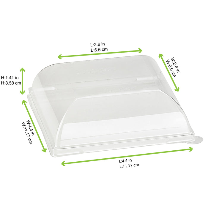 Coperchio in PET trasparente "BioNChic" - 11,2 cm x 11,2 cm x 3,6 cm - Compatibile con 210BCHIC1111, 210BCHIC1111F - 100 unità