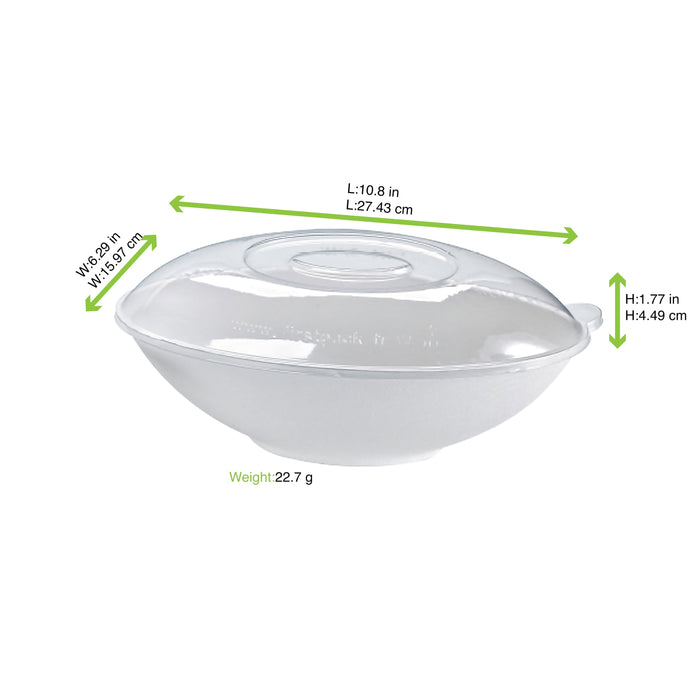 Coperchio in PET trasparente "BioNChic" - 27,5 cm x 16 cm x 4,5 cm - Compatibile con 210BCHIC1500BRF, 210BCHIC1500, 210BCHIC1500BR - 100 unità