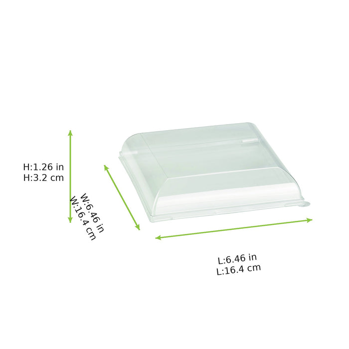 Coperchio in PET trasparente "BioNChic" - 16,4 cm x 16,4 cm x 3,2 cm - Compatibile con 210BCHIC160, 210BCHIC160F - 300 unità