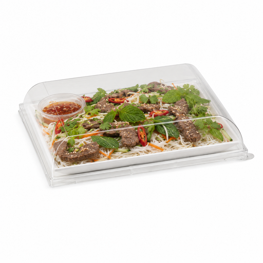 Coperchio in PET trasparente "BioNChic" - 16,4 cm x 16,4 cm x 3,2 cm - Compatibile con 210BCHIC160, 210BCHIC160F - 300 unità