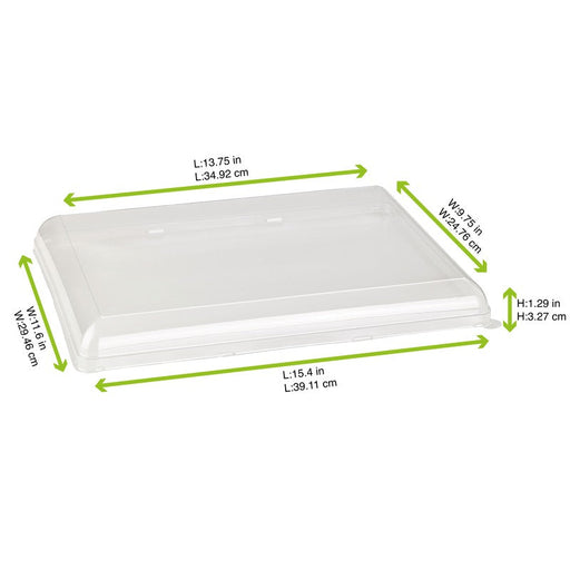 Coperchio in PET trasparente "BioNChic" - 39,2 cm x 29,5 cm x 3,3 cm - Compatibile con 210BCHIC4040, 210BCHIC4040F - 50 unità - dimensions