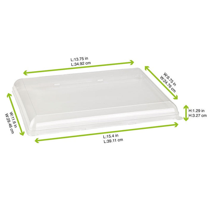 Coperchio in PET trasparente "BioNChic" - 39,2 cm x 29,5 cm x 3,3 cm - Compatibile con 210BCHIC4040, 210BCHIC4040F - 50 unità - dimensions