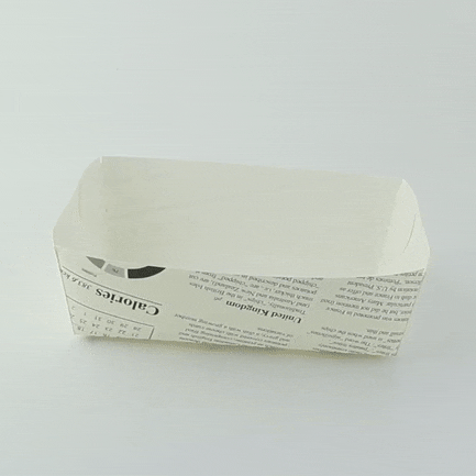 Vaschetta in cartone bianco con decoro "Giornale" - 850 ml - 15 cm x 9 cm x 5 cm - 400 unità