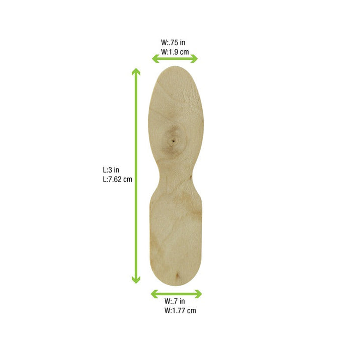 Cucchiaino da gelato in legno - 7,7 cm - 10000 unità - dimensions