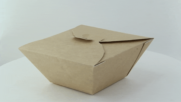 Contenitore per pasti in cartone kraft - 1450 ml - 17 cm x 17 cm x 8 cm - 200 unità