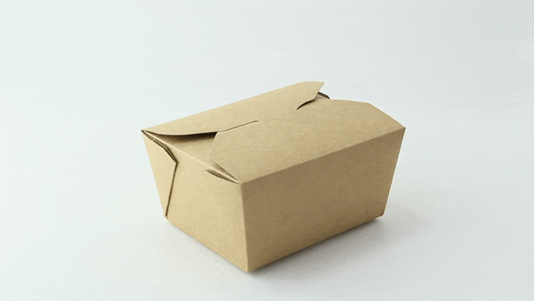 Contenitore per pasti in cartone kraft laminato - 750 ml - 13 cm x 10,5 cm x 6,5 cm - 450 unità