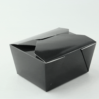 Contenitore per pasti in cartone nero - 750 ml - 13 cm x 10,5 cm x 6,5 cm - 450 unità