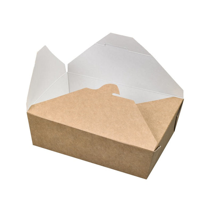 Contenitore per pasti in cartone kraft antigrasso - 1500 ml - 21,5 cm x 16 cm x 4,8 cm - 200 unità - dimensions