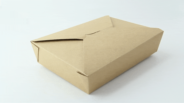 Contenitore per pasti in cartone kraft laminato - 1450 ml - 21,7 cm x 16 cm x 5 cm - 200 unità