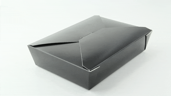 Contenitore per pasti in cartone nero - 1450 ml - 21,5 cm x 16 cm x 5 cm - 200 unità