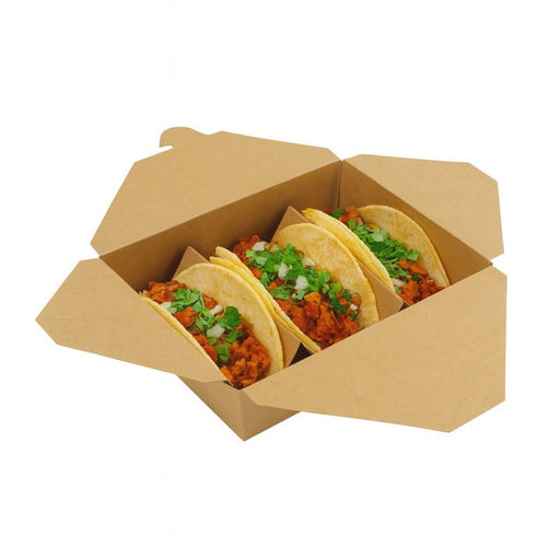 Contenitore per pasti in cartone kraft laminato - 2000 ml - 21,6 cm x 16 cm x 6,5 cm - 200 unità